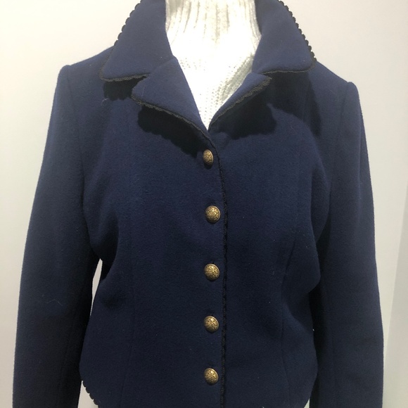 Vintage Wool Blue Medium Blazer - Picture 1 of 6
